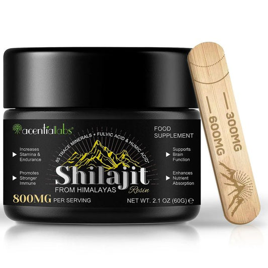 Résine de Shilajit pur de l’Himalaya 800mg Acentralabs en pot de 60g 